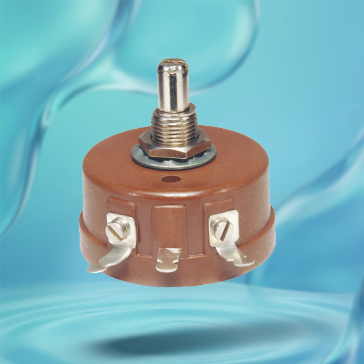 Single Turn Wire Wound Potentiometer Model: R.W-3-M, Metal Shaft